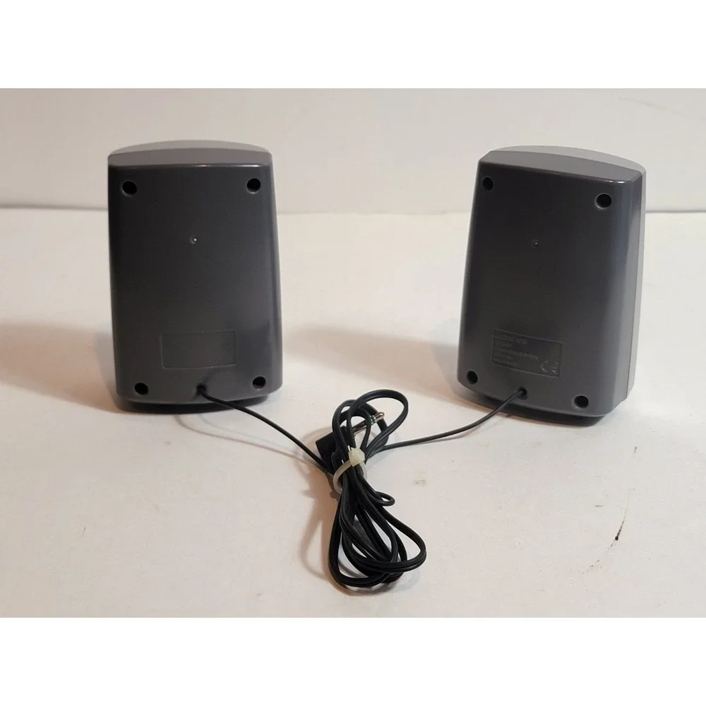 Sony Cd Cassette SRS-P7 Stereo Speakers System Wired Gray Mini Walkman Works